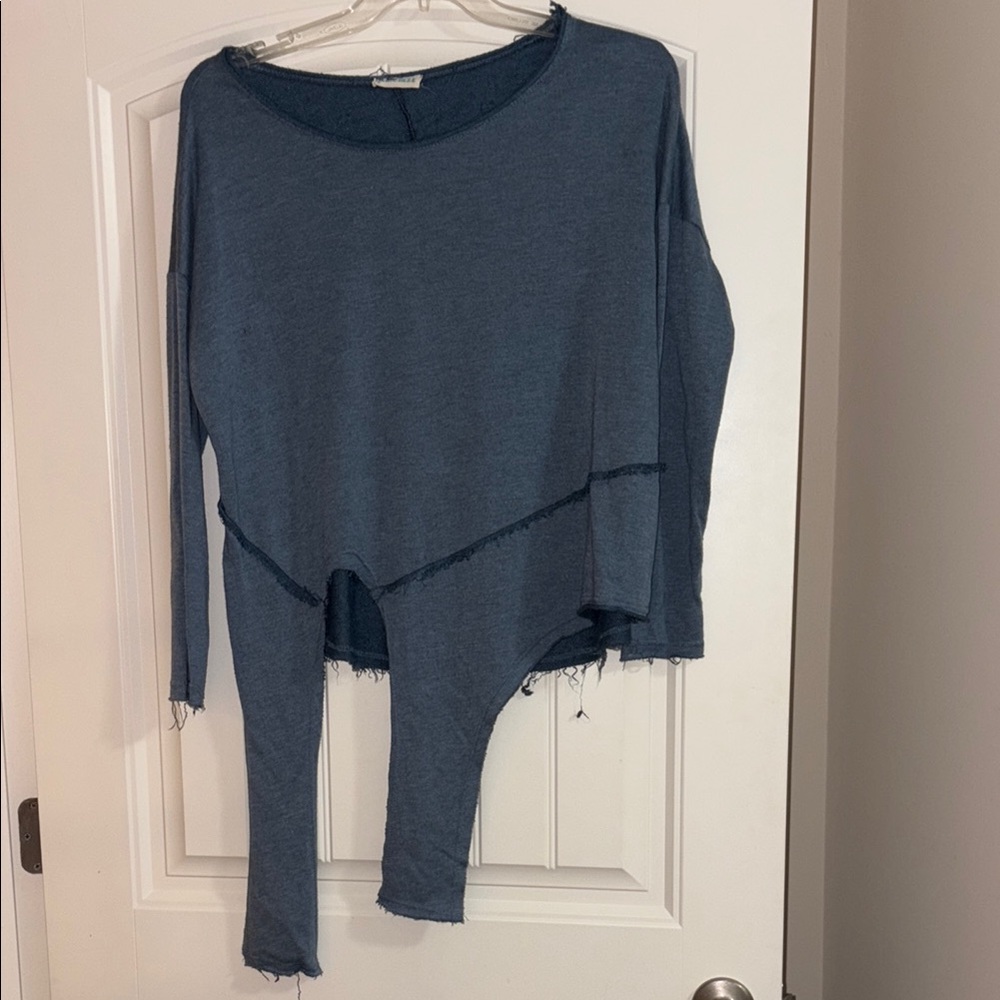 Blue Asymmetrical Women's Top